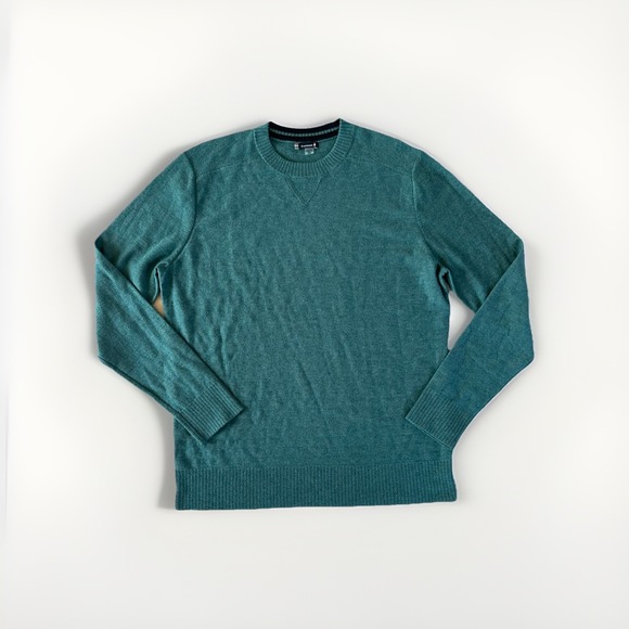 Smartwool Men's M Crewneck Sweater Merino Wool Blend Emerald Green Outdoor - Picture 1 of 10